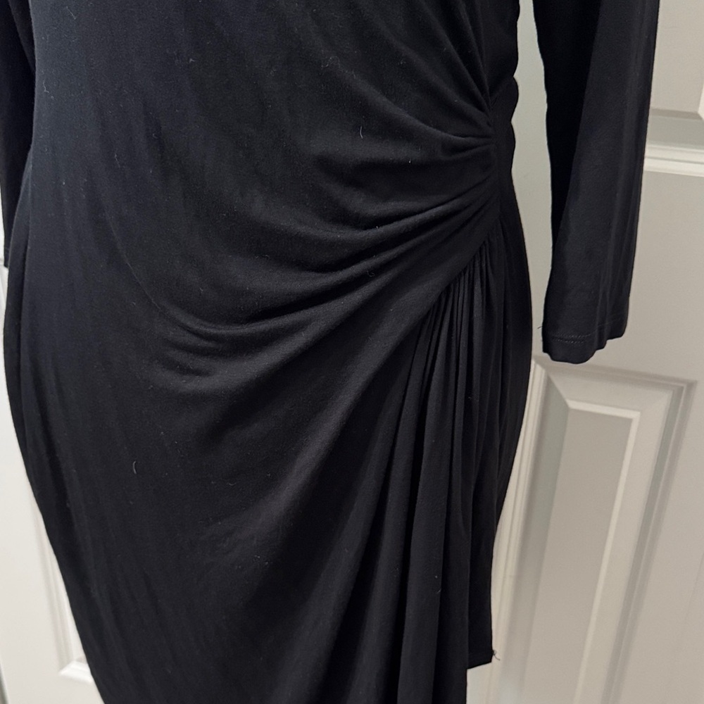 Karen Kane NWOT❤️Black Faux Wrap Ruched Dress made from soft jersey knit. - Picture 3 of 12
